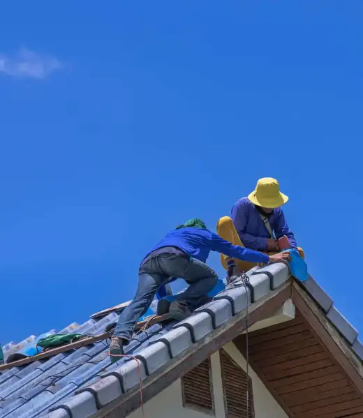 Workmans,Repairing,Leaking,Ridges,Tile,Roofing,And,Replace,Cracked,Broken